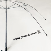 50cm 透明 黒骨 手開き傘 ビニール面 1面
										